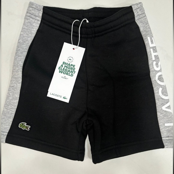 Lacoste Charcoal and Black Apparel shorts - Picture 1 of 6